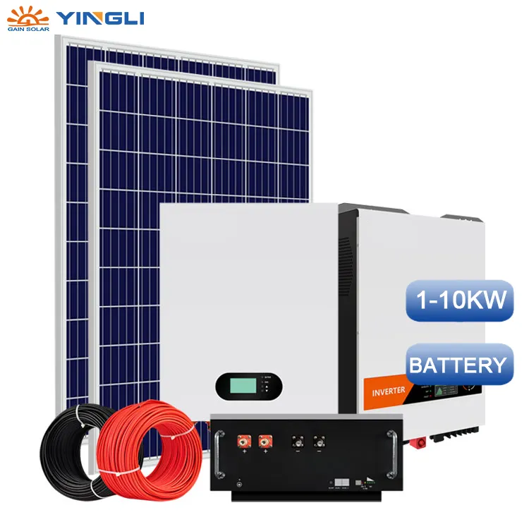 ينجلي مكاسب شبكة عزل الحرارة عدة الكهروضوئية الألواح الشمسية بالجملة حل واحد وقف الطاقة 3kw 10kw نظام الشركة المصنعة في الصين