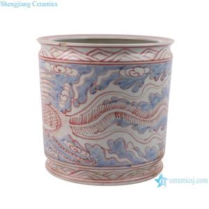 RZSX09-H Brûleur d'encens pinceau phénix rouge glaçure antique Jingdezhen Porcelaine - Product Image 2