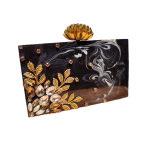 Bolsos de mano de diseñador rectangulares de acrílico negro, bolso de Metal para mujer, bolso de mano para mujer, Mini bolsos para mujer a precio de fábrica al por mayor - Product Image 1