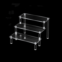 Présentoir acrylique transparent à 3 étapes pour la décoration et l'organisateur
