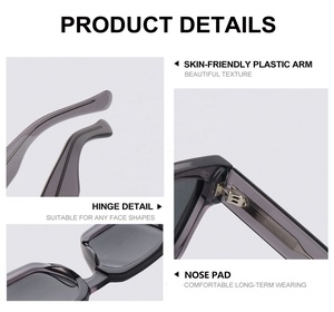 Kính mát 2024 tùy chỉnh 3D kim loại logo cao cấp sang trọng vuông thời trang dày Acetate Kính mát phân cực cho Mens phụ nữ - Product Image 5