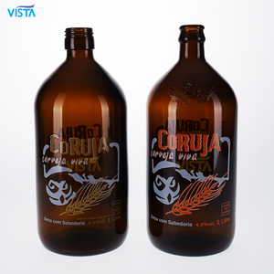 VISTA Stock 330ml 33cl botol bir kosong produsen Amber Normal Flint transparan zamrud hijau dengan penutup mahkota - Product Image 3
