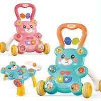 Marche-bébé musical éducatif en plastique 2-en-1 Zhorya, poussette d'activités pour enfants