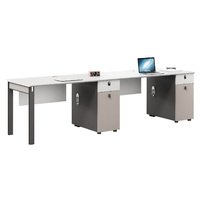 Poste de travail en îlot de bureau, bureau informatique moderne en bois, avec cloison de séparation pour employé, ensemble de mobilier de direction, vente en gros
