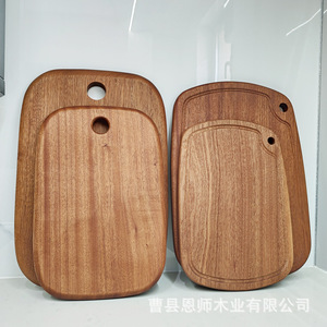 Tabla de cortar de madera de sapele rectangular 33x22cm 40x26.5cm para frutas, postres y comida para bebés - Product Image 3