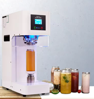 Machine de scellage électrique commerciale blanche pour canettes, scelleuse de boissons en aluminium pour animaux de compagnie, machine à sceller les gobelets pour thé au lait et jus