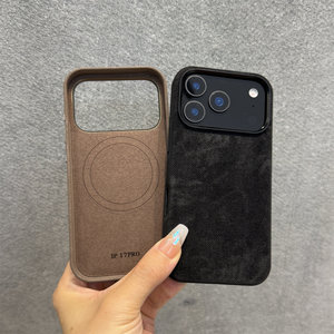 Funda de Teléfono de Lujo Magnética de PU con Tacto de Piel <span class=keywords><strong>y</strong></span> Forro de Franela de Color Puro para <span class=keywords><strong>iPhone</strong></span> 17 Air 16 15 Pro Max, en Tendencia - Product Image 4