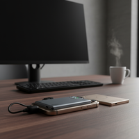 Ultradünne Aluminiumlegierung Magnetische 2-in-1 Powerbank LED-Anzeige 15W Kabelloses Ladegerät Solarladung für 5000mAh/10000mAh Telefone