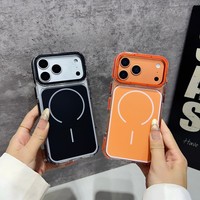 Nouvelle Arrivée Étui Magnétique de Luxe Orange avec Protection Caméra pour iPhone 17 18 Pro et iPhone 17 Pro Max