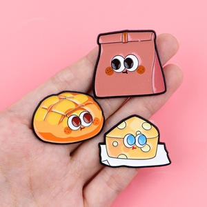 卸売りピン漫画パンコーヒーフードブローチ金属クラフトカスタムソフトエナメルピン - Product Image 4