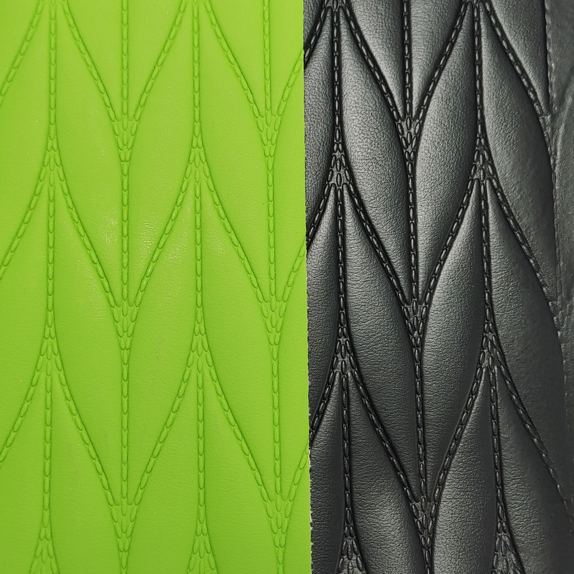 Artificial Synthetic Leather Rexin Faux Fabric Pvc Diamond Embroidery Stitching Quilted Foam Leather
