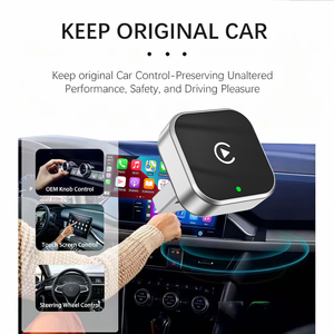 Adaptateur <span class=keywords><strong>2</strong></span>-en-1 pour CarPlay filaire vers CarPlay sans fil, compatible avec la connectivité Apple et Android, boîte CarPlay - Product Image 2