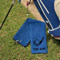 Serviette de golf gaufrée personnalisée en microfibre avec broderie, avec mousqueton, pour le nettoyage des clubs de golf, souvenir de tournoi, cadeau, vente en gros