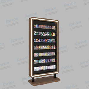 Kainice hai mặt khung gỗ Thẻ quà tặng hiển thị đứng sưu tập thẻ trò chơi Showcase LED chiếu sáng thẻ giao dịch hiển thị trường hợp - Product Image 1