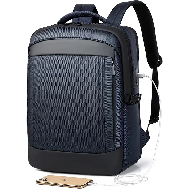 Zaino da viaggio aziendale in Nylon personalizzato con porta di ricarica USB borse per Laptop impermeabili di grande capacità per zaino da viaggio da uomo