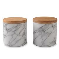 Récipient à café, thé, pot de stockage des aliments, porcelaine céramique, biscuits, bonbons, pots de stockage avec joint hermétique, ensembles de couvercles en bois