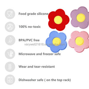 Produk Hewan Peliharaan Terbaik penjualan bunga matahari biru bentuk bunga aster persediaan hewan peliharaan kucing bantalan penjilat anjing pelat Lick silikon tikar untuk anjing - Product Image 6
