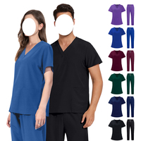 Meilleures ventes : Uniforme médical chirurgical unisexe en polyester à séchage rapide, respirant, col en V, manches courtes, personnalisable pour femmes et hommes