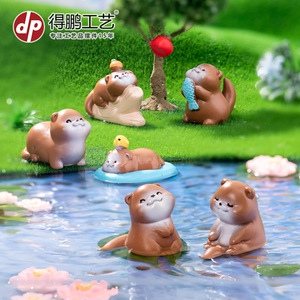 ตุ๊กตาตัวนากน่ารัก Dp Craft ทำจากเรซิ่น ของตกแต่งบ้านขนาดเล็กสำหรับวางบนโต๊ะ - Product Image 2