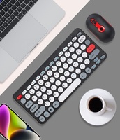 Macaron Keyboard Mini 78 tombol, papan ketik dan Mouse nirkabel 2.4G untuk Android IOS MAC Win