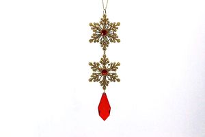 Рождественские блестящие пластиковые украшения в виде двойных снежинок, украшения для рождественской елки для зимней страны чудес, праздничный декор для вечеринки - Product Image 2