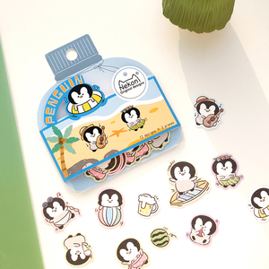 ネコニ紙カワイイステッカーアニマルオリジナルデザインステッカーペンギンオウムマウスラビットフォックス猫フレークステッカーパック - Product Image 3