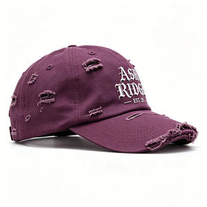 Distressed Washed Dad Hat Ash Ridge Embroidery <b>Letter</b> Vintage Destroyed Baseball Cap Unisex Adjustable Cotton Canvas Streetwear - Product Image 2