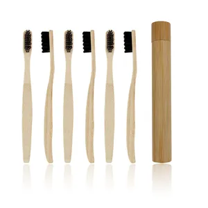 Cepillo de dientes profesional de bambú para adultos, caja de kraft natural con forma de u, productos verdes ecológicos, venta al por mayor