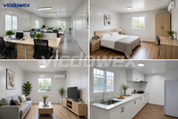 Casa Contenedor Modular Contemporánea de Ensamblaje Rápido con Estructura de Acero para Almacén, Campamento de Trabajadores, Oficina, Dormitorio y Alojamiento
