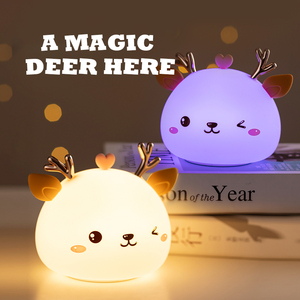 Modern Style <b>LED</b> Night <b>Light</b> Silicone <b>Touch</b> Sensor Children Deer Night <b>Light</b> Baby Bedroom Outdoor Family Creative Gift - Product Image 4