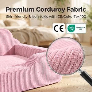 Canapé-lit pliable d'intérieur en <span class=keywords><strong>velours</strong></span> côtelé et fausse fourrure, sans structure, en mousse, pour chambre à coucher et salon – Design et prix en promotion - Product Image 5