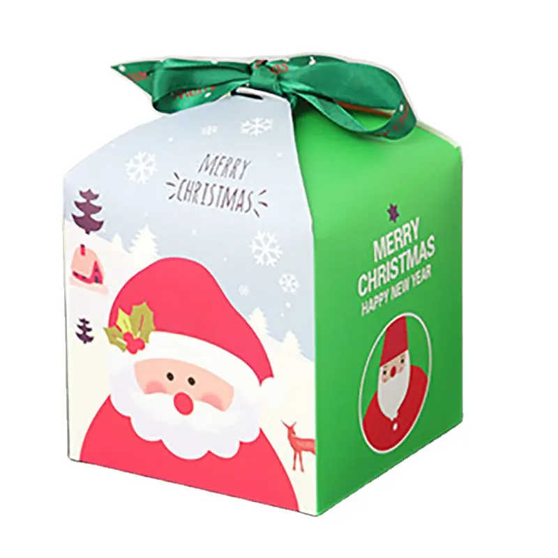 Caja de embalaje para dulces de Navidad, caja de papel para hornear galletas, aperitivos, frutas secas, dulces de boda