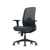 Chaise de bureau exécutive à dossier moyen en maille nylon, accoudoirs 3D réglables, inclinaison synchronisée, appui-tête réglable, pivotante