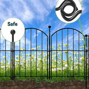 X10FT Fence21ในสวนกลางแจ้งรั้วเหล็กกันสนิมแบบไม่ใช้ขุดรั้วกั้นสุนัขสัตว์ขอบลวดประดับ - Product Image 1