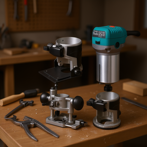 Kit de Fresadora para Madera de 1.25HP y 30000 RPM con Velocidad Variable, Base Inclinable y de Inmersión Fija para Trabajos en Madera y Muebles - Product Image 2