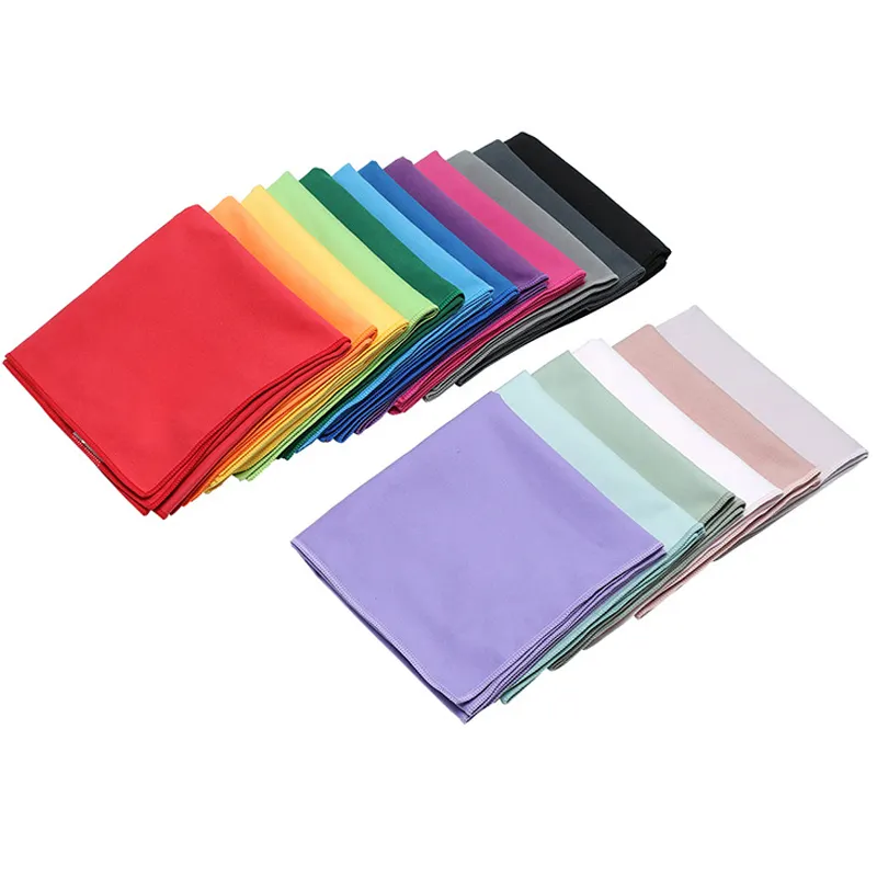 Private Label Solid Color Super Absorbent Outdoor Sport Sweat Gym Towel With Mesh Bag