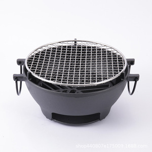 Barbecue portable en fonte pour extérieur, idéal pour le camping, la cuisson de viande, la préparation du thé et le chauffage, avec couvercle. - Product Image 5