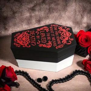 Boîte à bijoux en cuir en forme de cercueil personnalisée, très vendue, pour collier, boucles d'oreilles, boîte à bagues pour filles, cadeau d'Halloween - Product Image 4