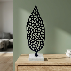 Jaffs Exports New Metal Leaf Sculpture Abstract Geometric Design Handmade Eco-Friendly Artistic Tabletop <b>Decor</b> for Living Room - Product Image 2