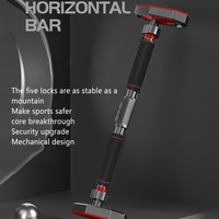Barra Horizontal Deslizante de Acero para Gimnasio en Casa, Dispositivo de Dominadas, Sin Perforaciones en la Puerta, Palanca Única, Altura Ajustable