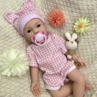 Poupées reborn en silicone réalistes de 18 pouces, texture de peau douce au toucher réel, bébé nouveau-né à bouche ouverte, poupée de collection pour cadeau de vacances