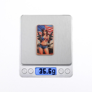 Ingot Tembaga Halus 5oz Cetak UV Khusus, Suvenir Wanita Koboi Patriotik AS - Product Image 5