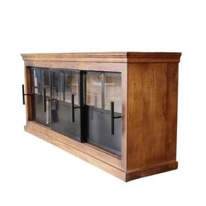 Buffet en bois fait main de style vintage avec des sculptures exquises, parfait pour le rangement dans la salle à manger et les intérieurs élégants. - Product Image 4