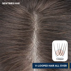 Newtimeshair jual panas 0.06MM rambut abu-abu kulit rambut palsu pria kepadatan 100% pengganti rambut
