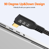 Câble de données USB4 Thunderbolt 4 tressé en PVC, cuivre pur, 240W, charge rapide 5A, 90 degrés, 8K60Hz, 40 Gbps, 2m
