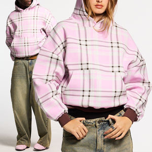 เสื้อฮู้ดดี้ KingSen OEM แบบยูนิเซ็กซ์ สั่งทำปักลายสก็อต พิมพ์ลายผ้าฝ้าย 100% ระบายอากาศได้ดี สไตล์สตรีทแวร์ ทรงหลวม ดีไซน์แบบ Patchwork สำหรับฤดูใบไม้ผลิ - Product Image 1