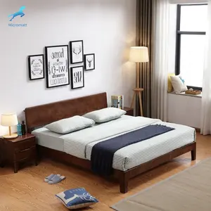 2020 Лидер продаж мебель для спальни в японском стиле удобный коричневый цвет дом 1,5 м деревянная кровать для отеля
