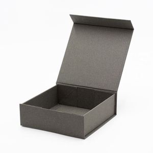 Caja de Regalo Plegable de Cartón Gris con Cinta Decorativa Extraíble, Venta al Por Mayor - Product Image 4
