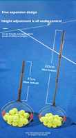 Lavaland SKL-S14 Rouleau de nettoyage professionnel en acier à ressort pour balles de tennis et de pickleball, capacité de 40 balles, entraînement
