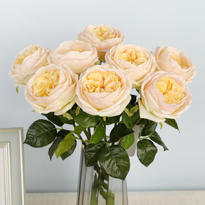 Single Austin Artificial Rose Plastic Soft Silk Flowers High Simulation Wedding Home Decor - Product Image 2
